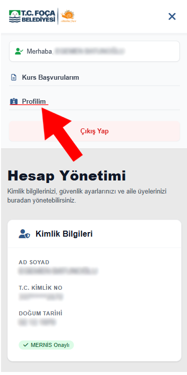 Profilim Menüsü