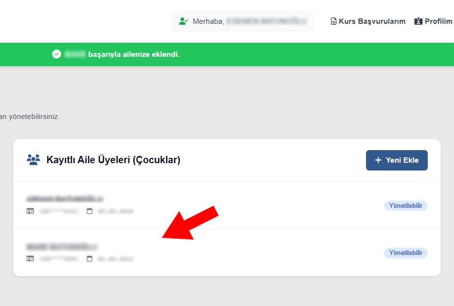 Kayıt Başarılı