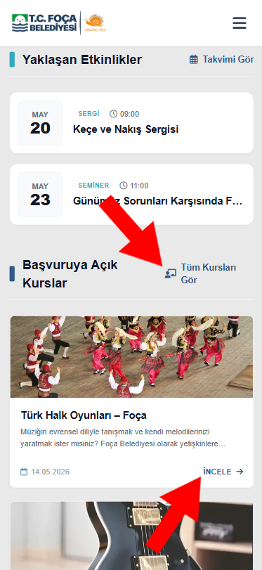 Kurs/Etkinlik İnceleme